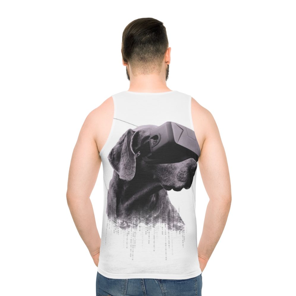 virtual reality dog unisex tank top