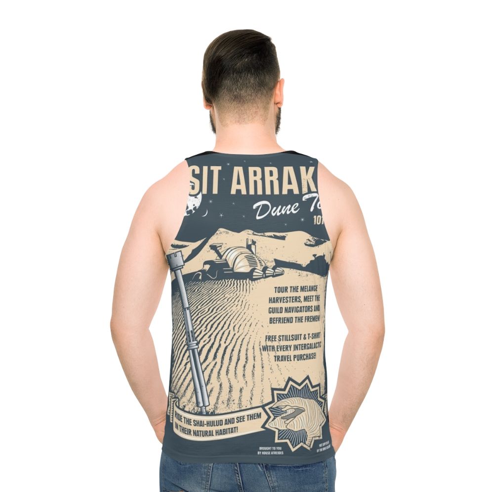Dune-inspired "Visit Arrakis" unisex sci-fi tank top