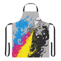 Vibrant digital art apron featuring a fantastical squid design in a colorful, creative style