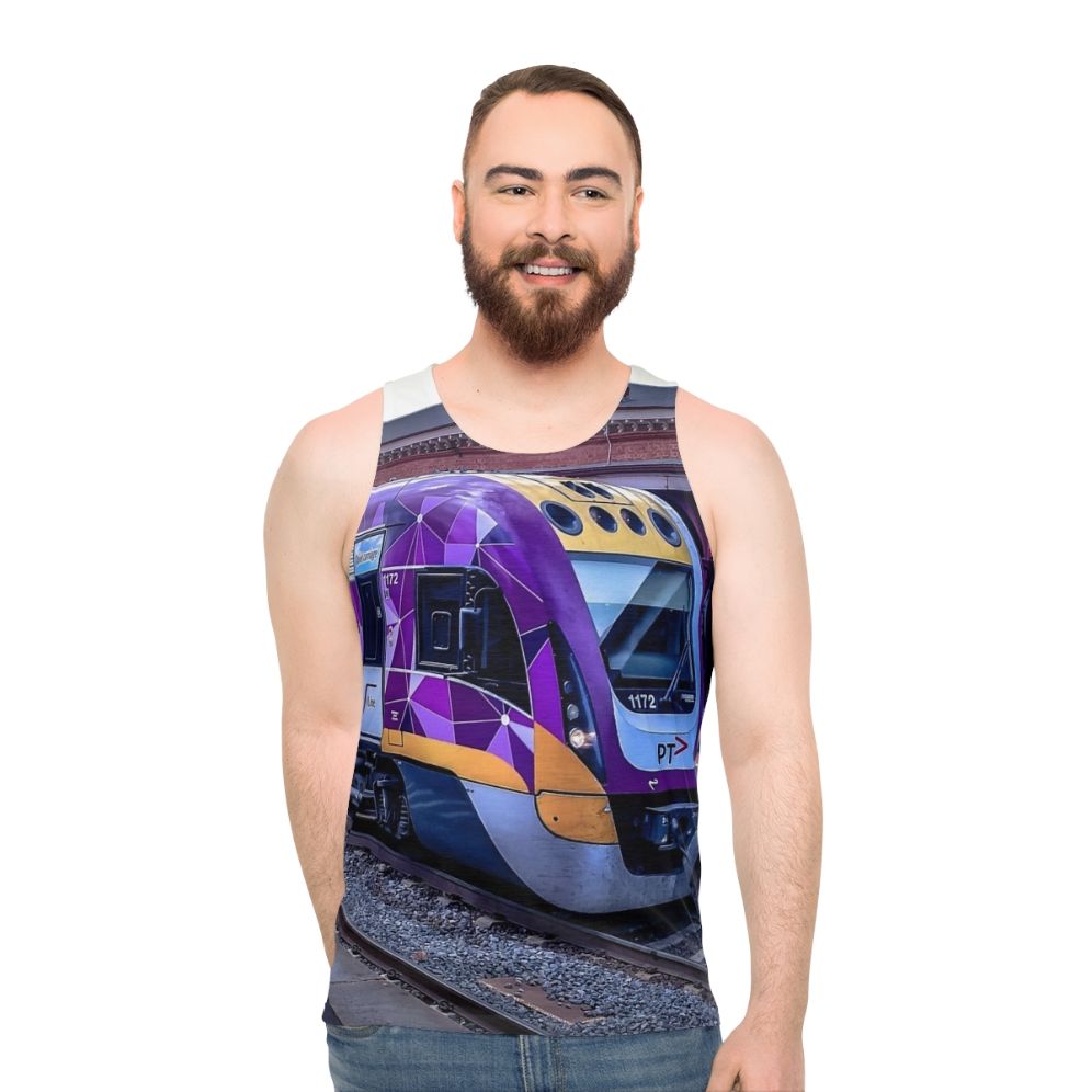 Vline Train at Castlemaine Station Unisex Tank Top