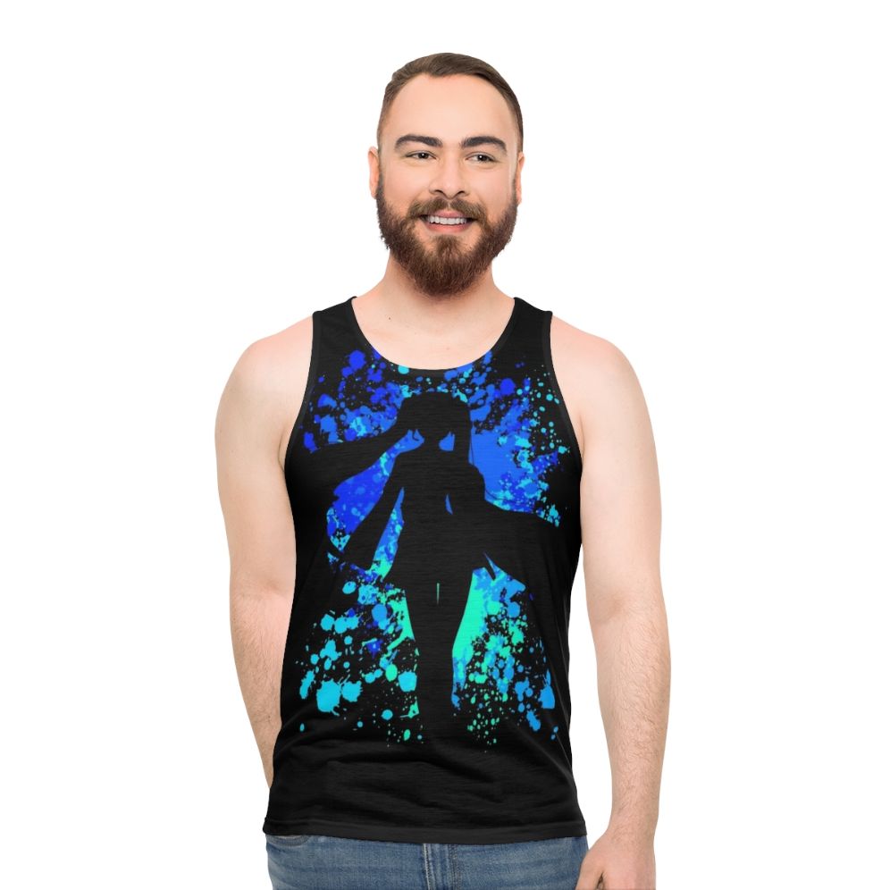 Vocaloid inspired paint splatter unisex tank top