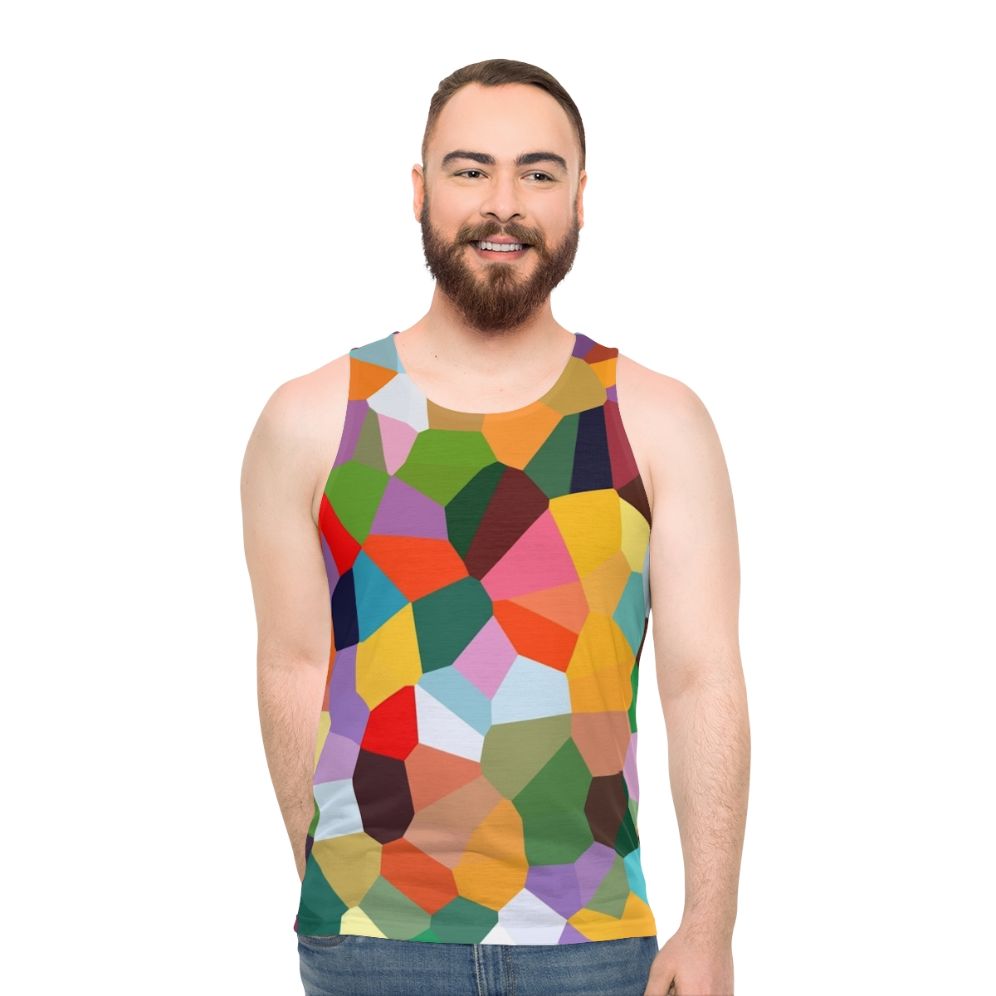Voronoi Unisex Tank Top with Abstract Geometric Design
