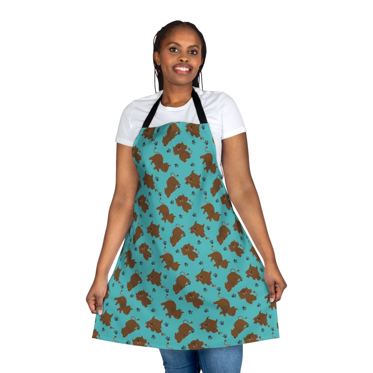 Apron featuring a cute, cartoon-style sehlat, a Vulcan animal from the Star Trek universe.
