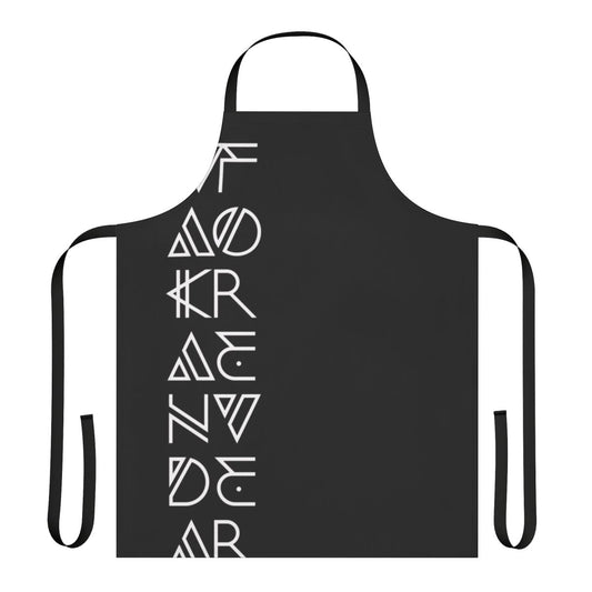 Wakanda-inspired superhero apron featuring golden jaguar, Avengers, and Black Panther elements