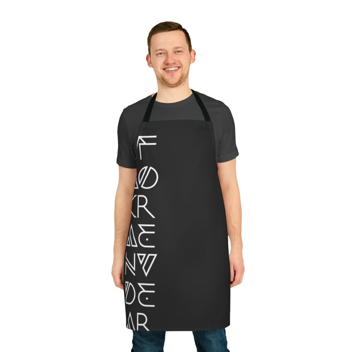 Wakanda-inspired superhero apron featuring golden jaguar, Avengers, and Black Panther elements