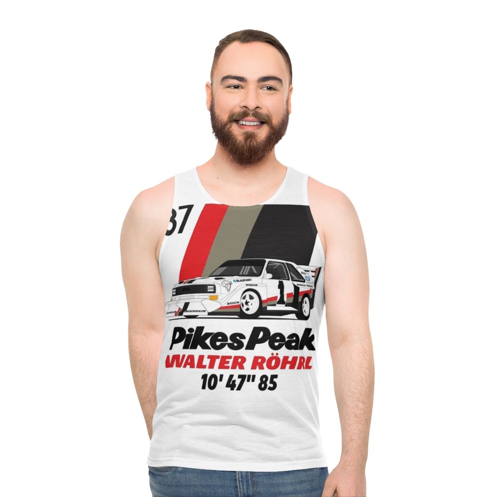 Walter Rohrl Pikes Peak Vintage Rally Car Unisex Tank Top