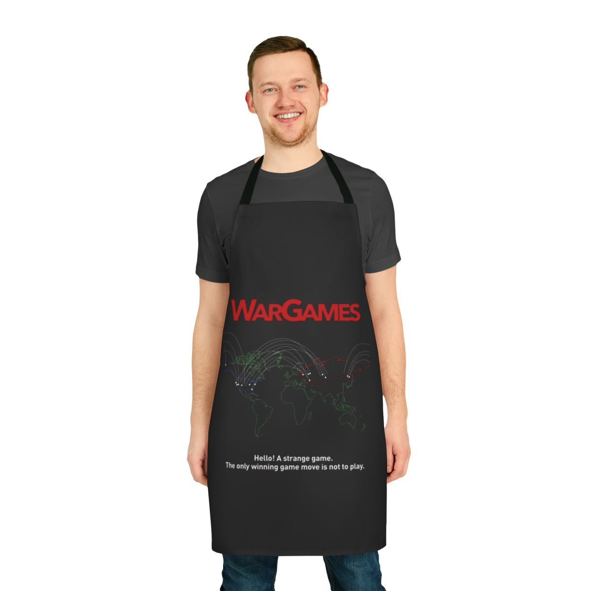 War Games 1983 movie inspired apron with retro cult film graphics