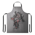 Warframe-inspired apron featuring the Ash Warframe and its ashes