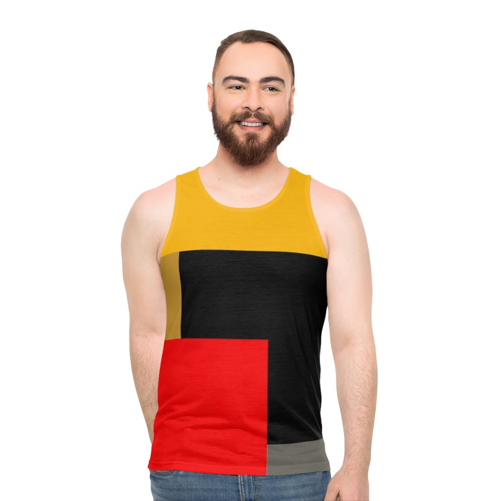 Warm unisex tank top with abstract geometric design