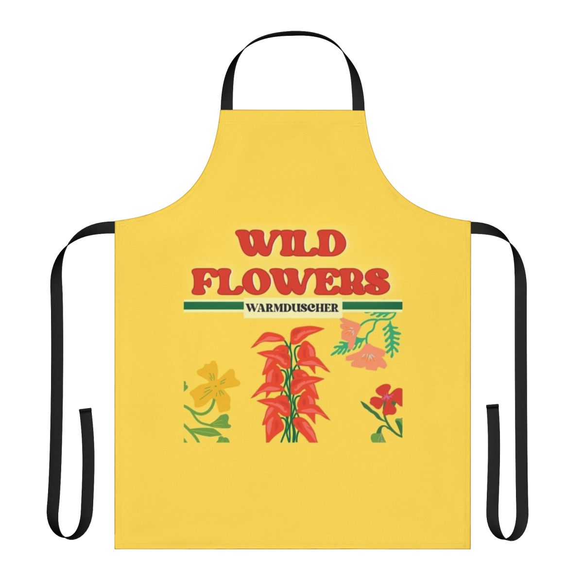 Warmduscher-inspired apron featuring the band's logo and style