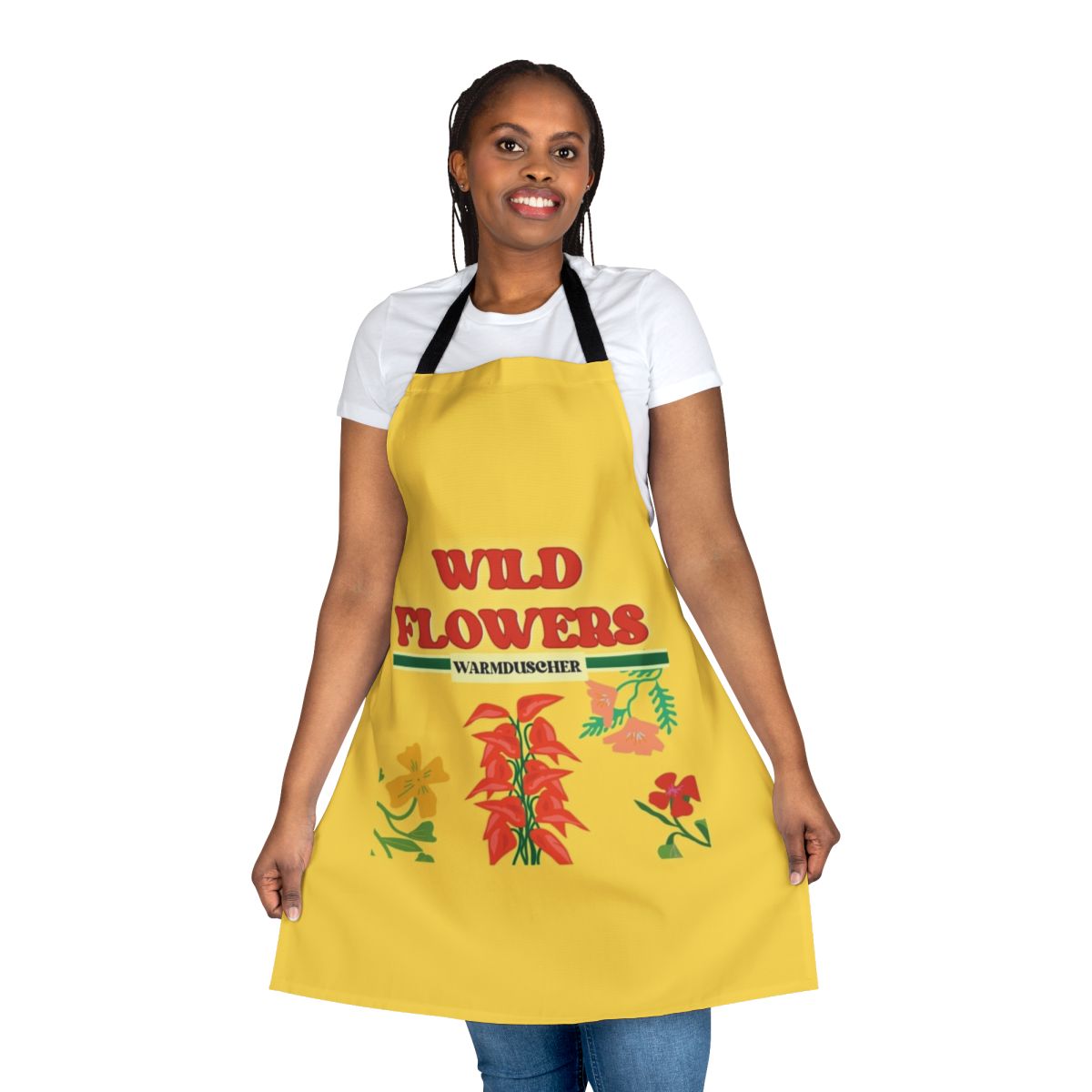 Warmduscher-inspired apron featuring the band's logo and style