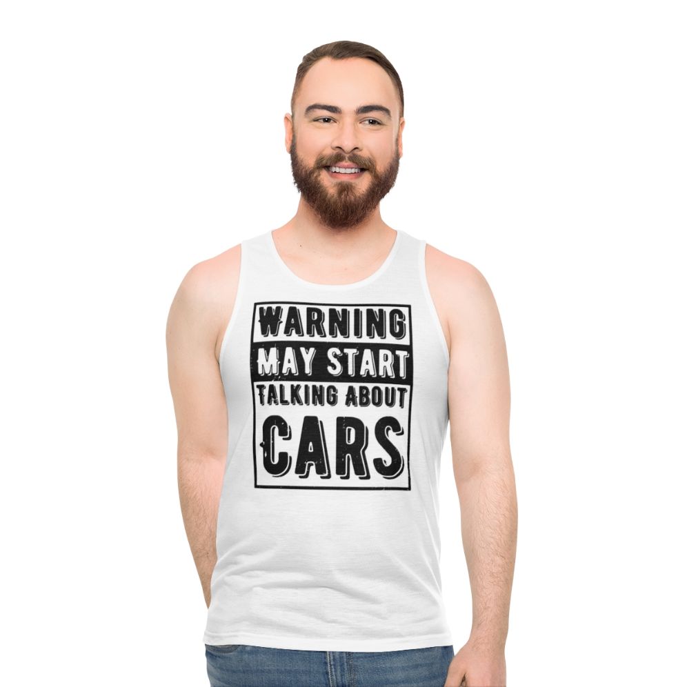 Warning May Start Talking About Cars Unisex Tank Top