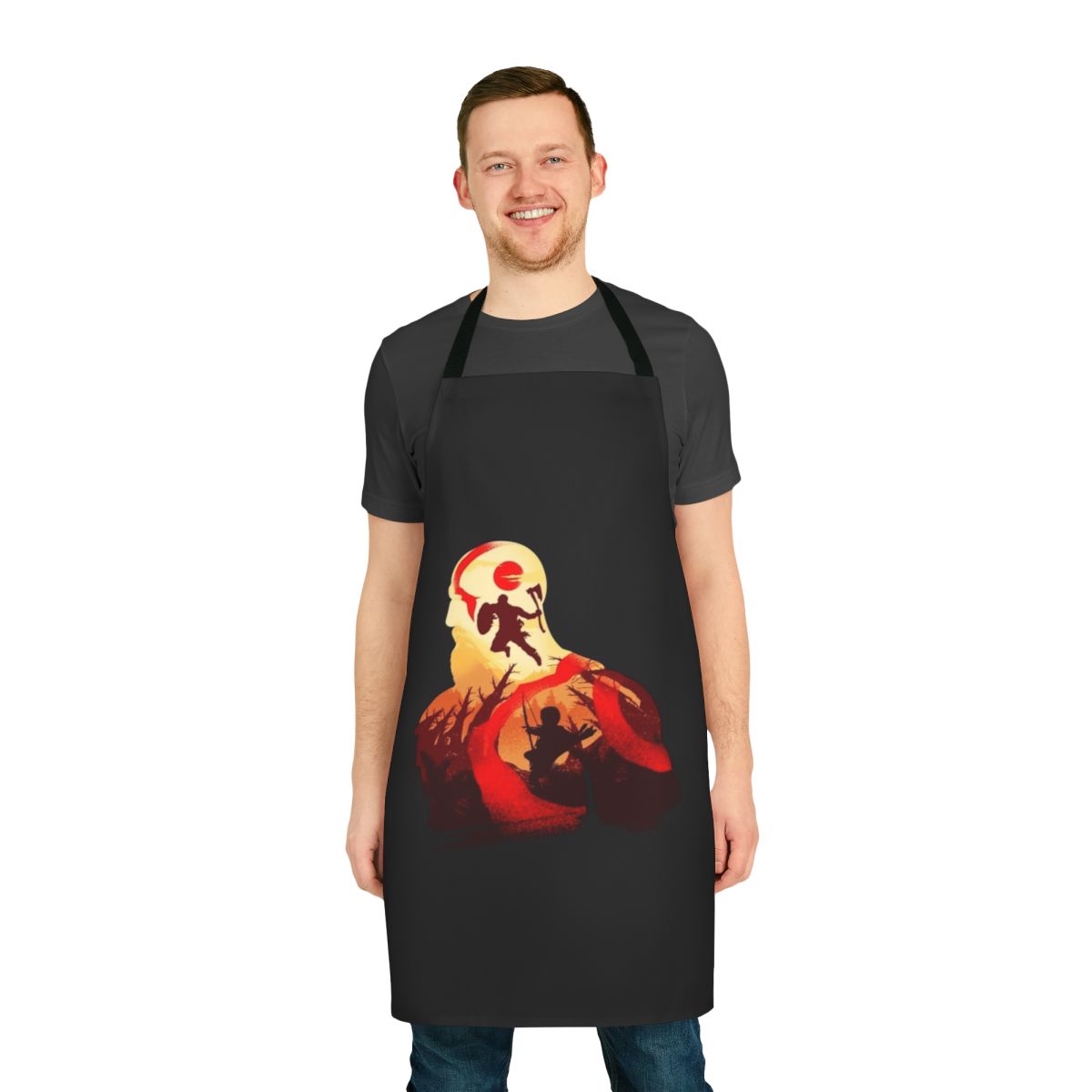 Father and son themed apron inspired by the God of War video game series
