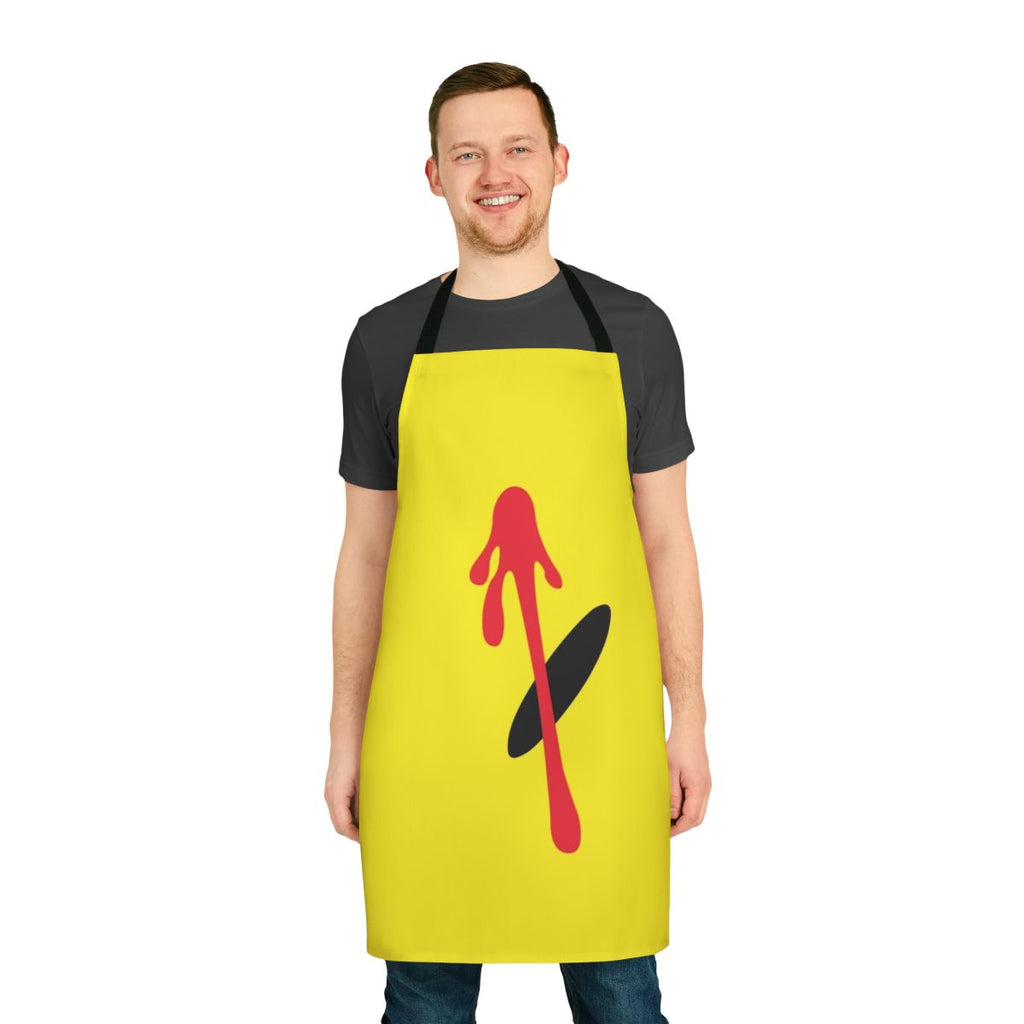 Watchmen-inspired eye logo printed on a high-quality apron