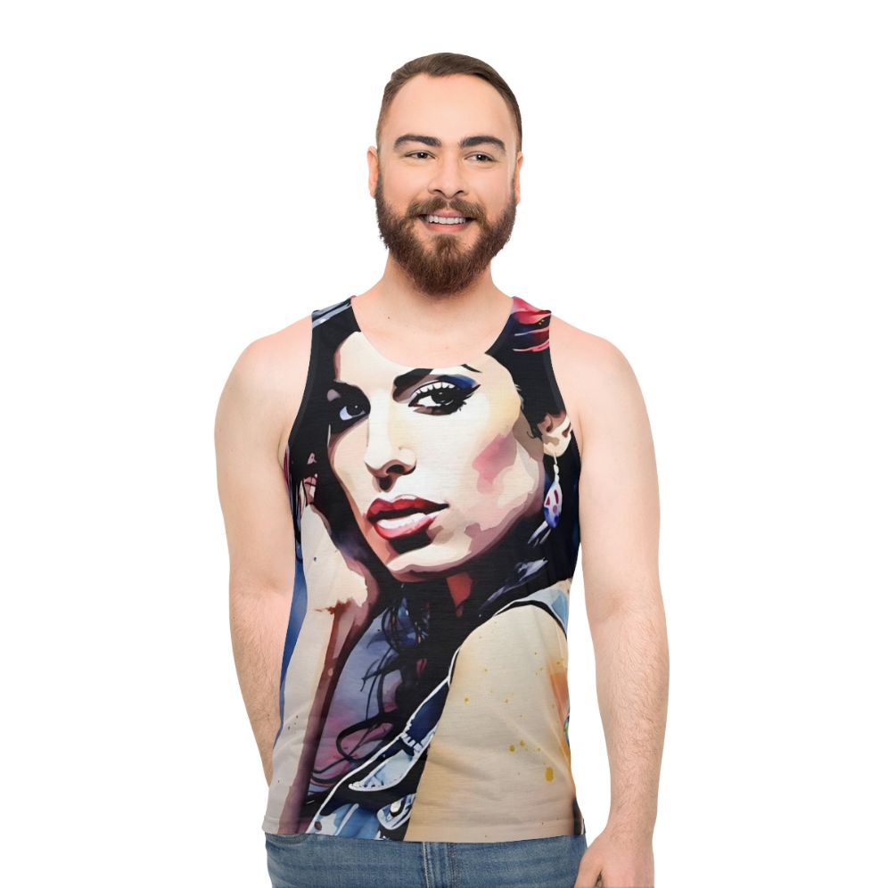 Watercolor Amy Winehouse Unisex Tank Top