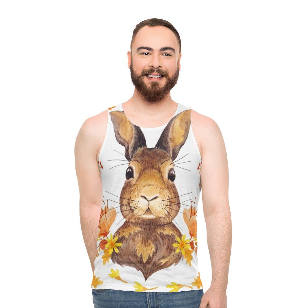 Watercolor Autumn Bunny Tank Top