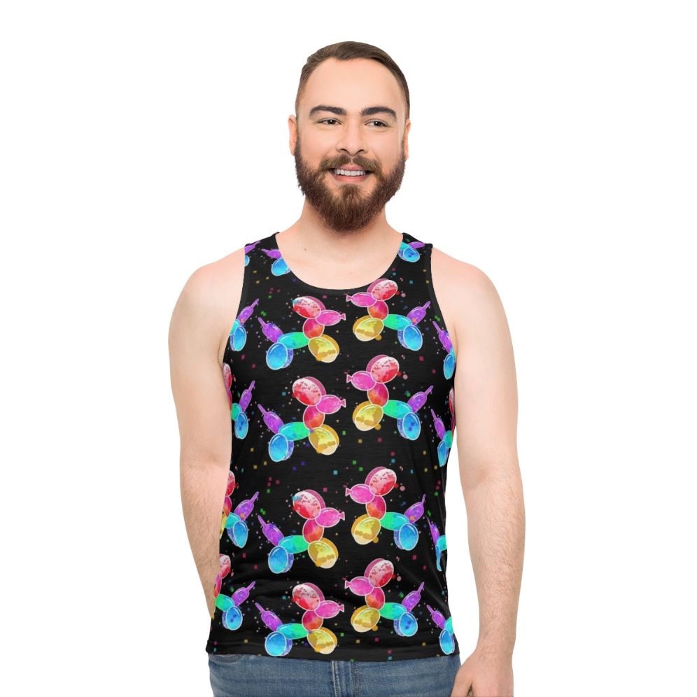 Watercolor balloon dogs unisex tank top