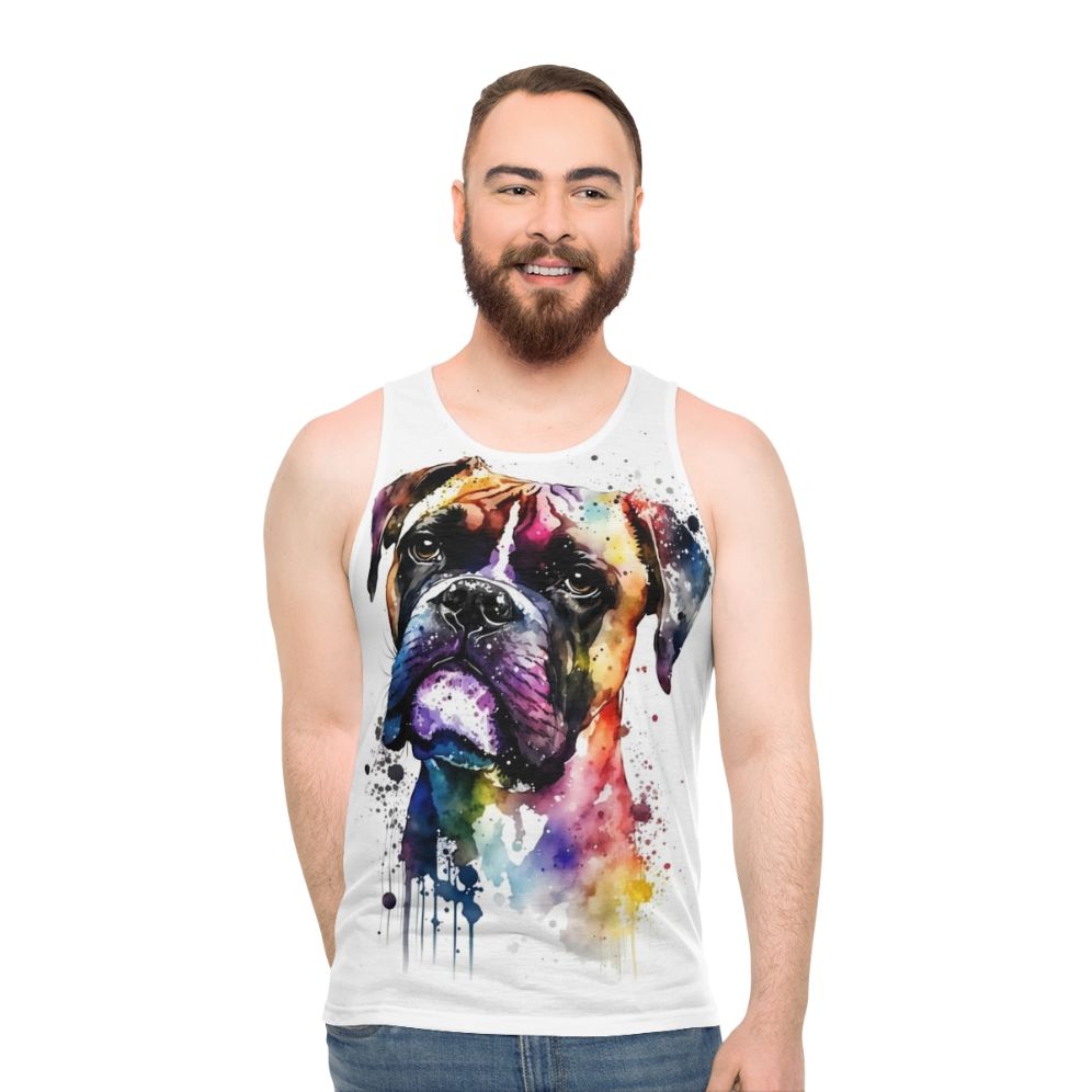 Watercolor Boxer Dog Portrait