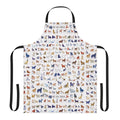 Watercolor illustration of various AKC dog breeds on a high-quality apron