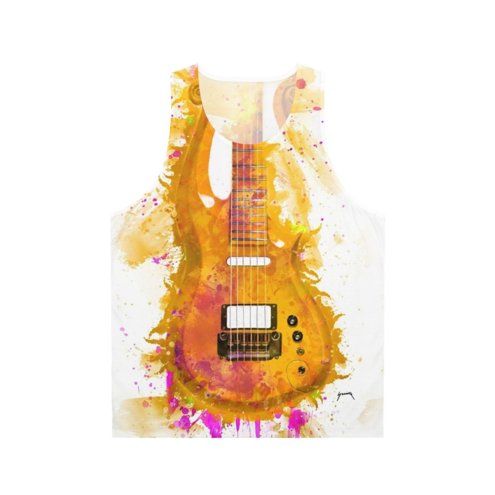 Watercolor electric guitar unisex tank top