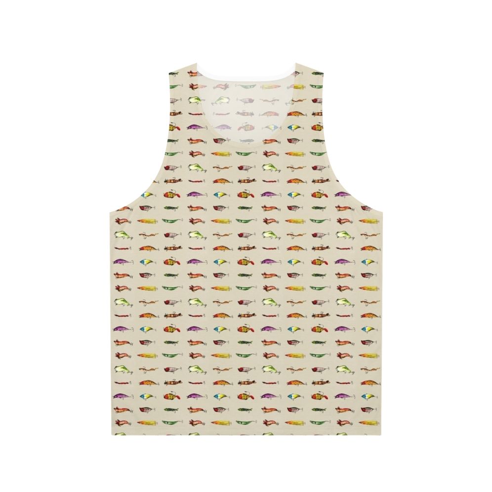 Watercolor fishing lures unisex tank top