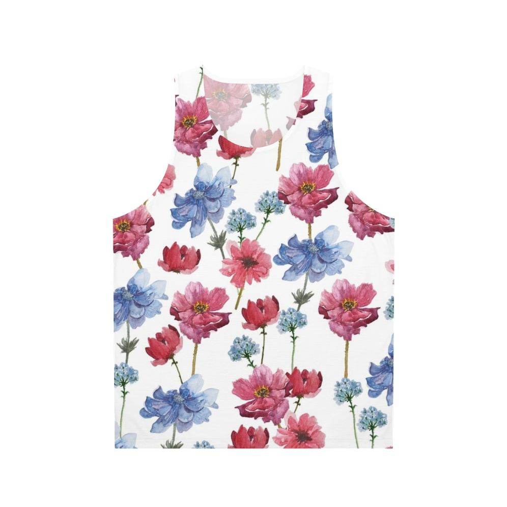 Watercolor floral unisex tank top
