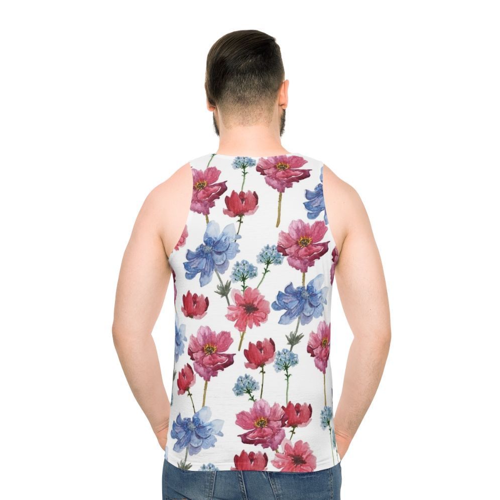 Watercolor floral unisex tank top