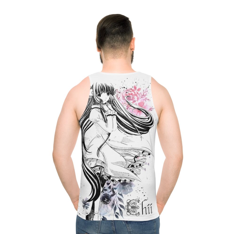 Watercolor art floral pattern unisex tank top