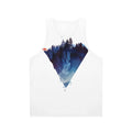 Watercolor design of a fox in a forest on a unisex tank top