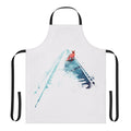 Watercolor illustration of a fox in a nature setting on an apron