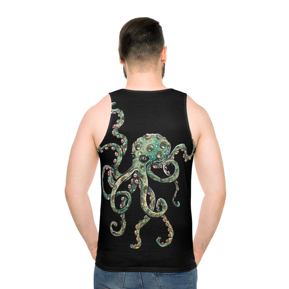 Watercolor Green Octopus Unisex Tank Top