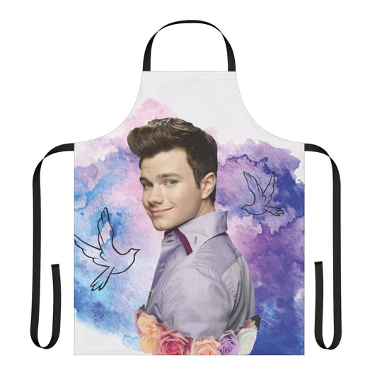 Colorful watercolor style apron featuring Glee character Kurt Hummel