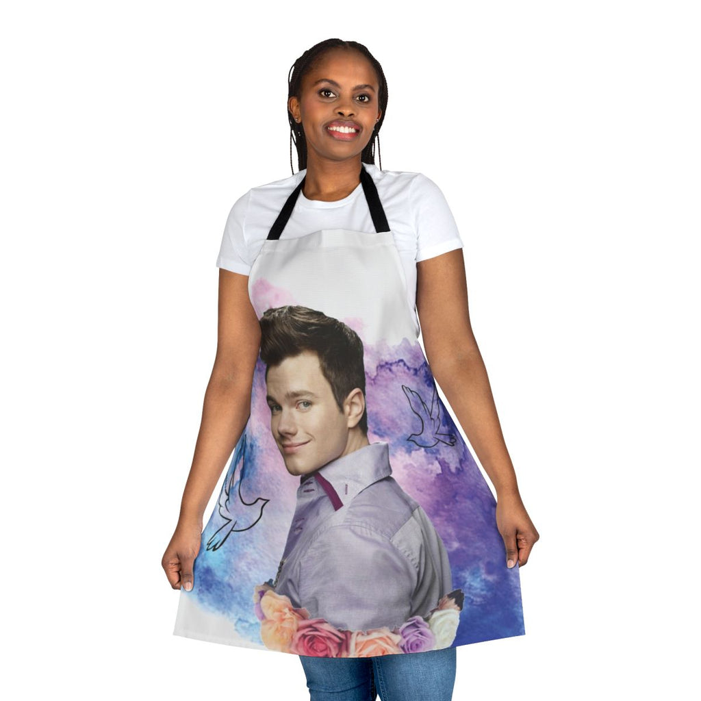 Colorful watercolor style apron featuring Glee character Kurt Hummel