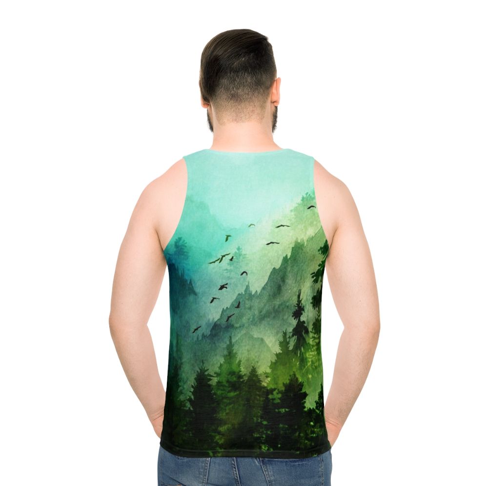 Watercolor mountain landscape unisex tank top