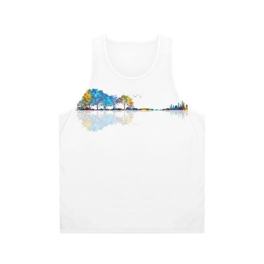 Watercolor nature guitar unisex tank top