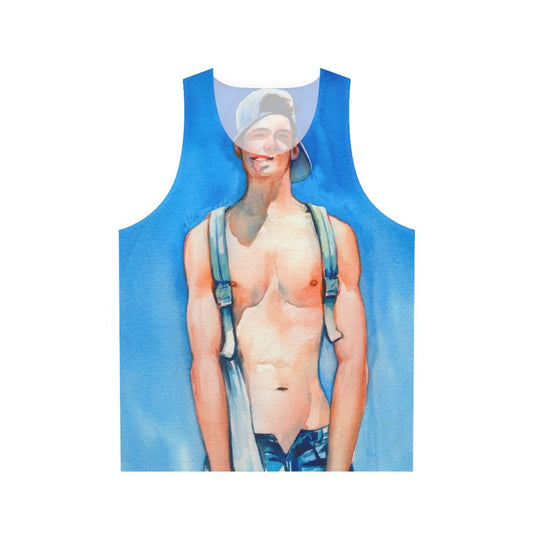 Watercolor painting unisex tank top