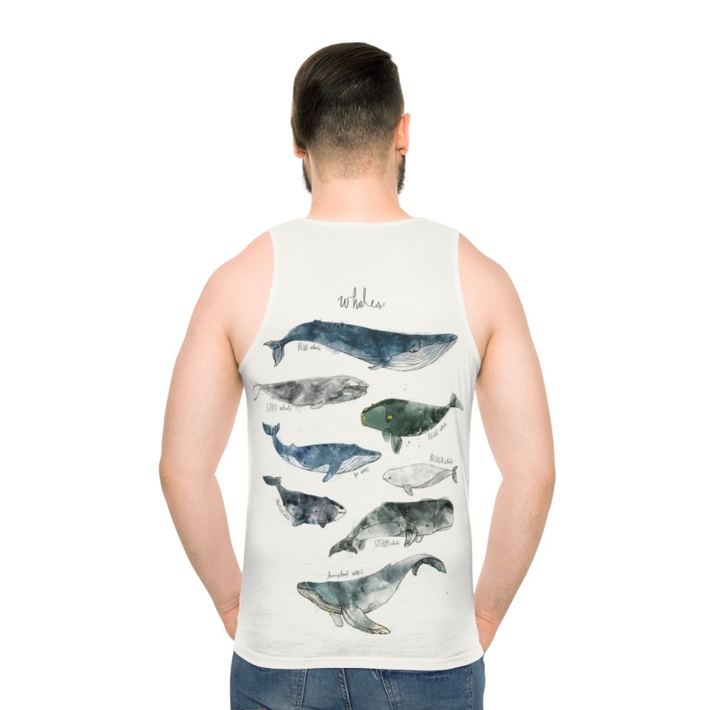 Watercolor whale unisex tank top