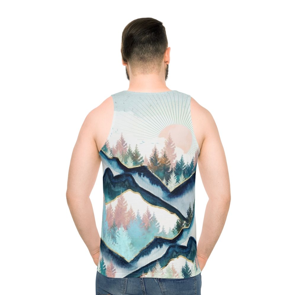 Watercolor winter forest unisex tank top