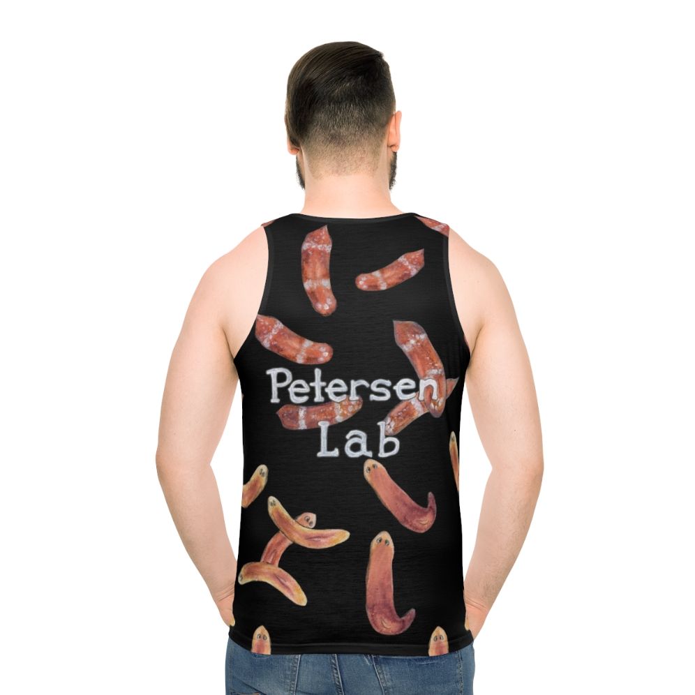 Watercolor worm science design unisex tank top
