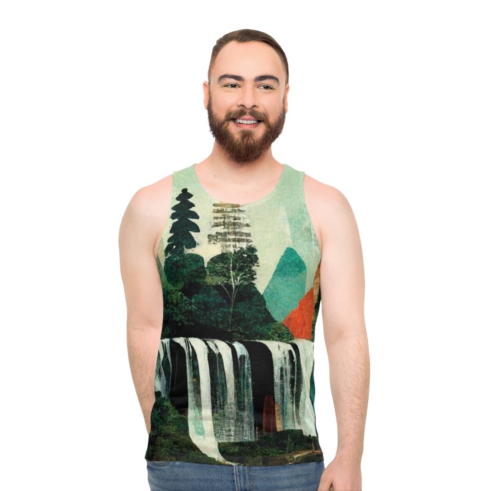 Waterfall artwork unisex tank top