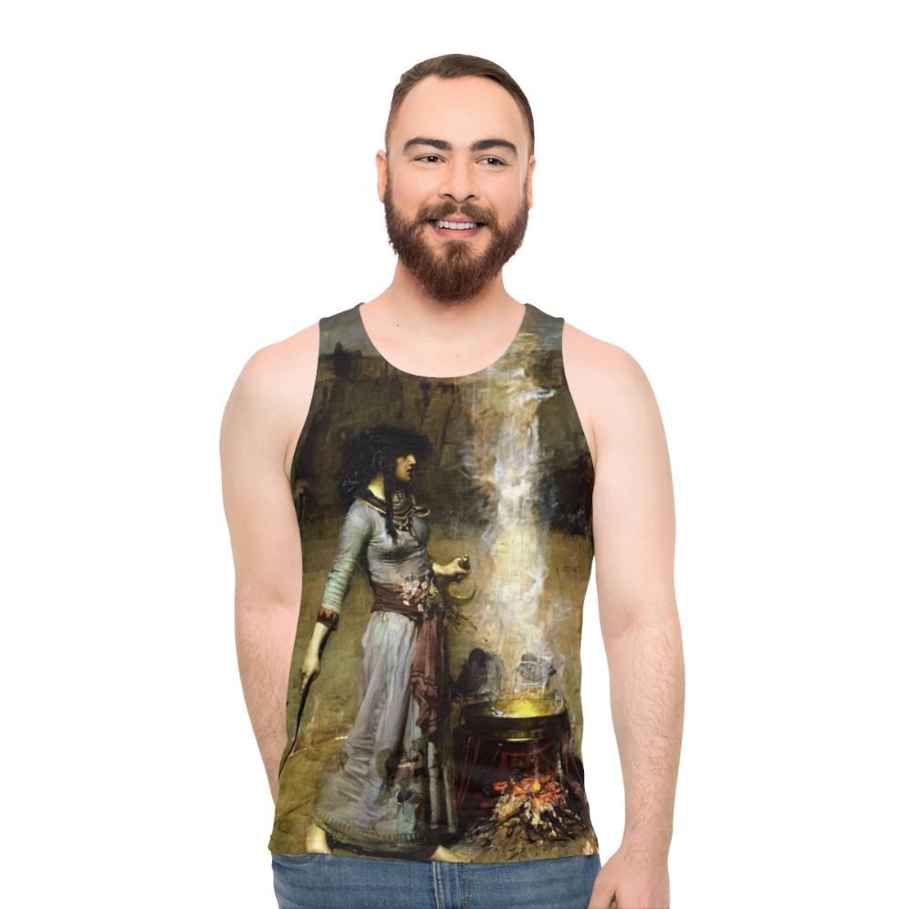Waterhouse art painting "The Magic Circle" unisex tank top