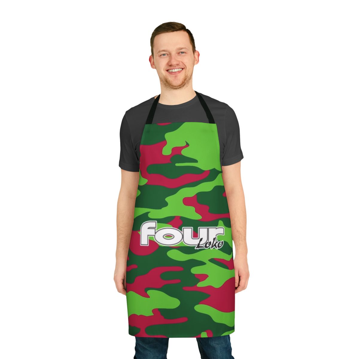 Watermelon camo pattern apron