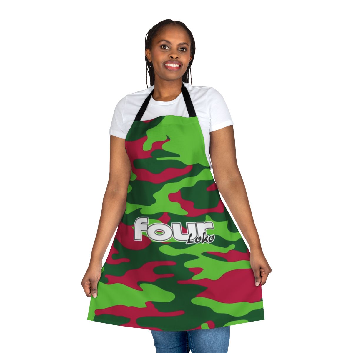 Watermelon camo pattern apron