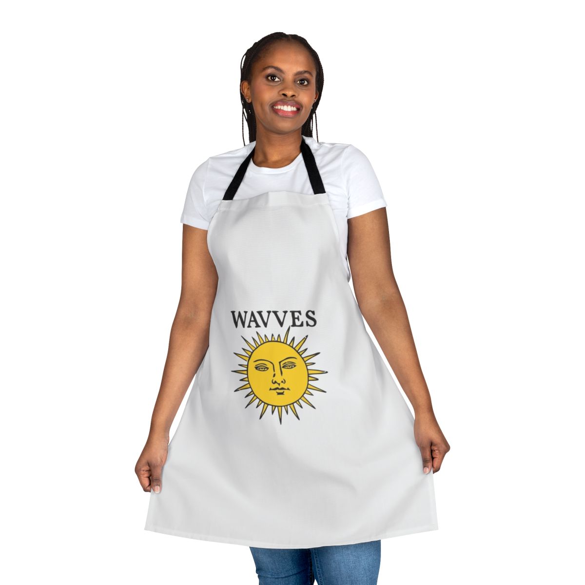 Wavves-inspired cooking apron featuring the band's logo and alternative music style
