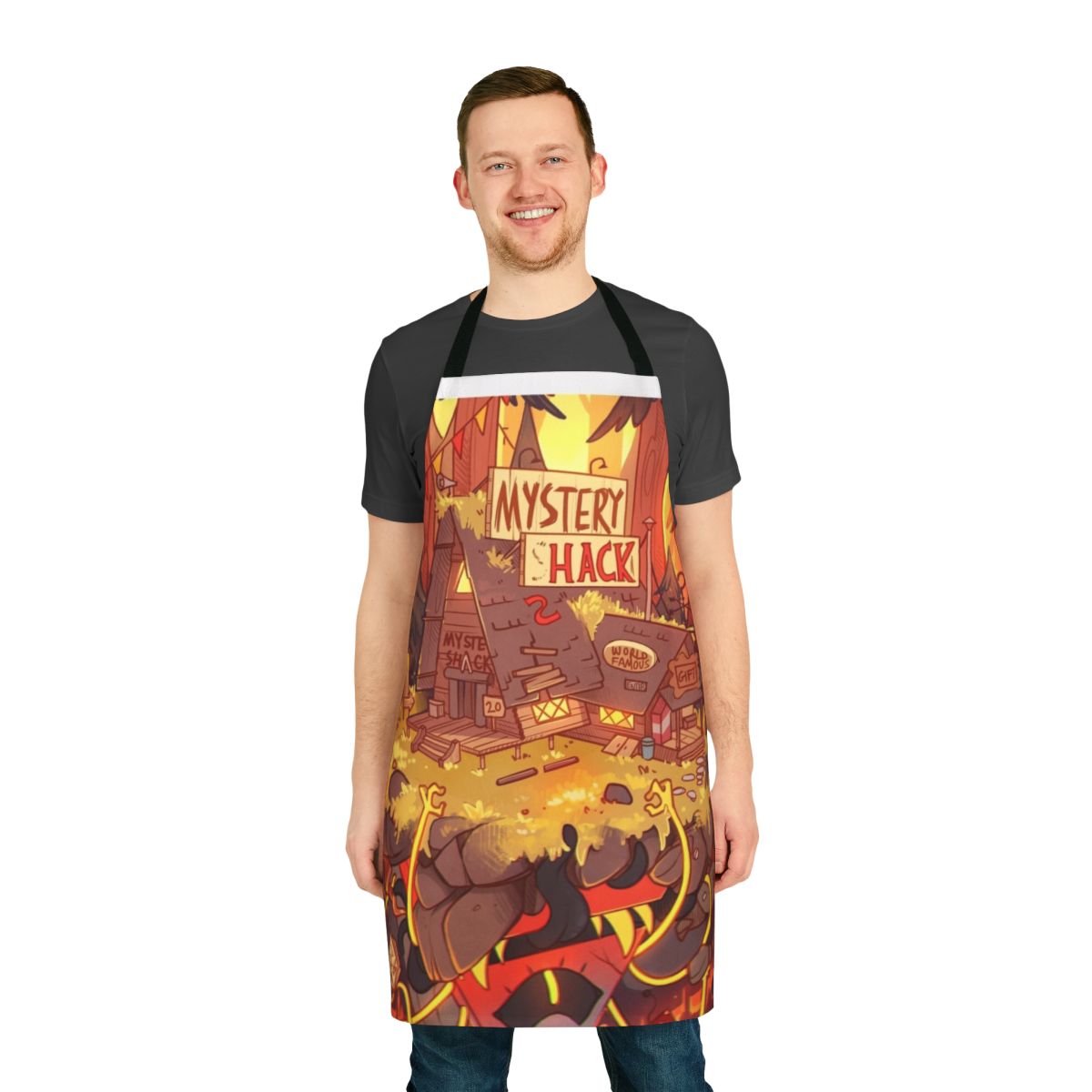 Weirdmageddon inspired apron featuring Bill Cipher from Gravity Falls