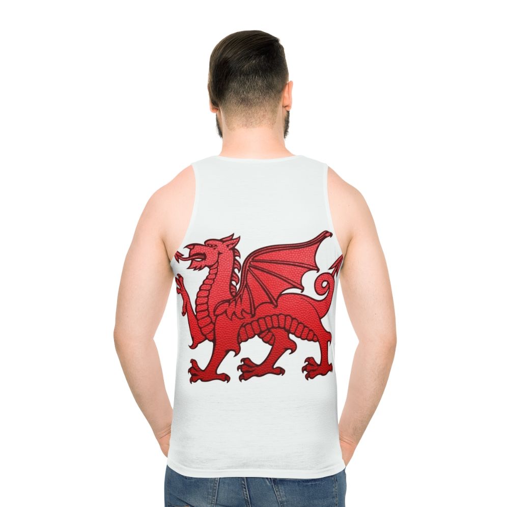 Unisex tank top with Welsh Red Dragon leather texture design