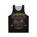 Werewolf howling at the moon on a unisex beer tank top