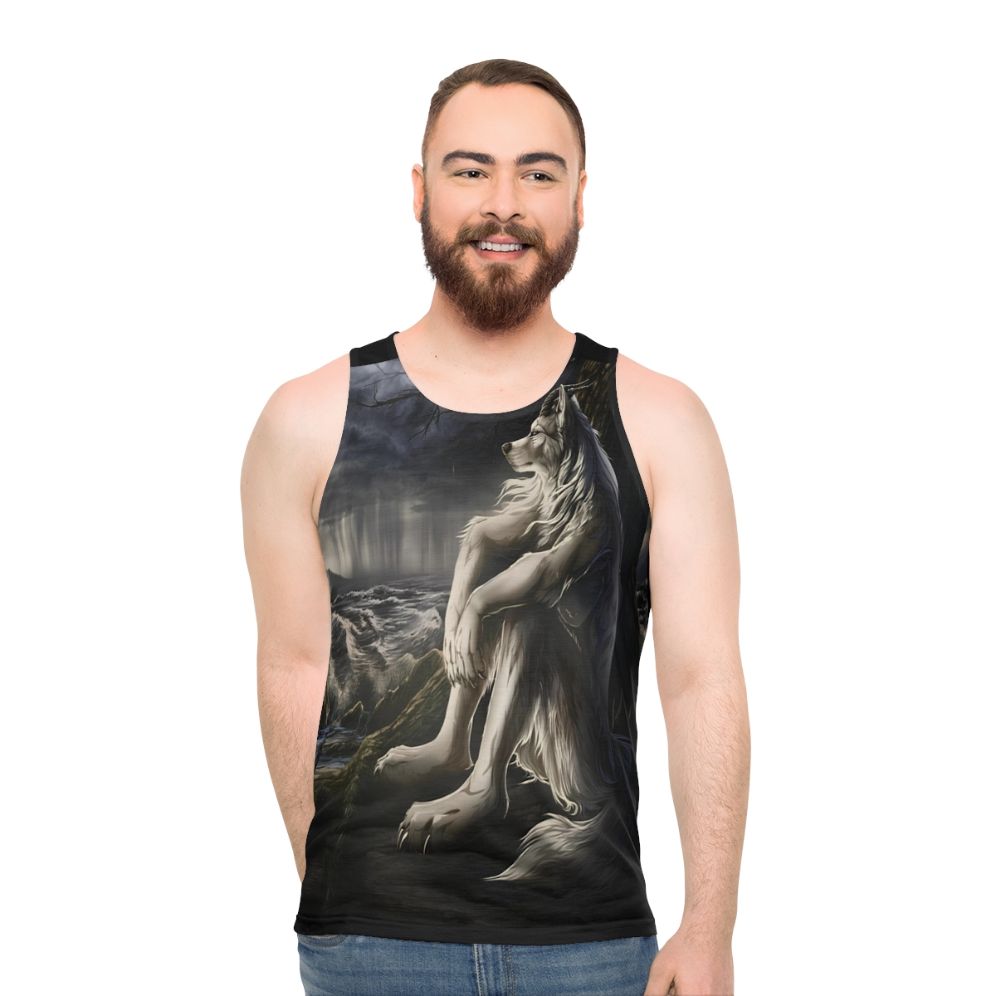 Werewolf meme unisex tank top