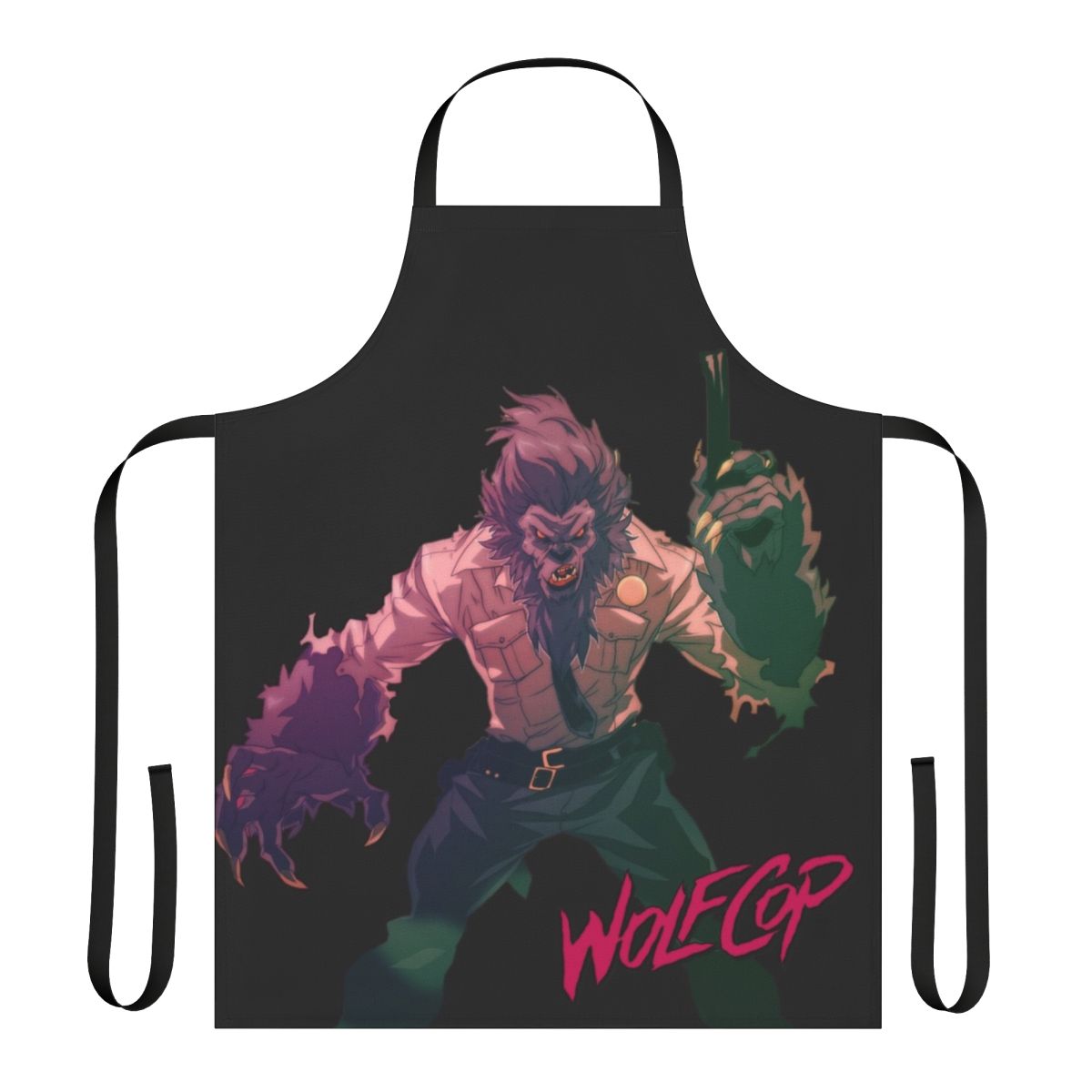 Werewolf-themed apron inspired by cult classic movies