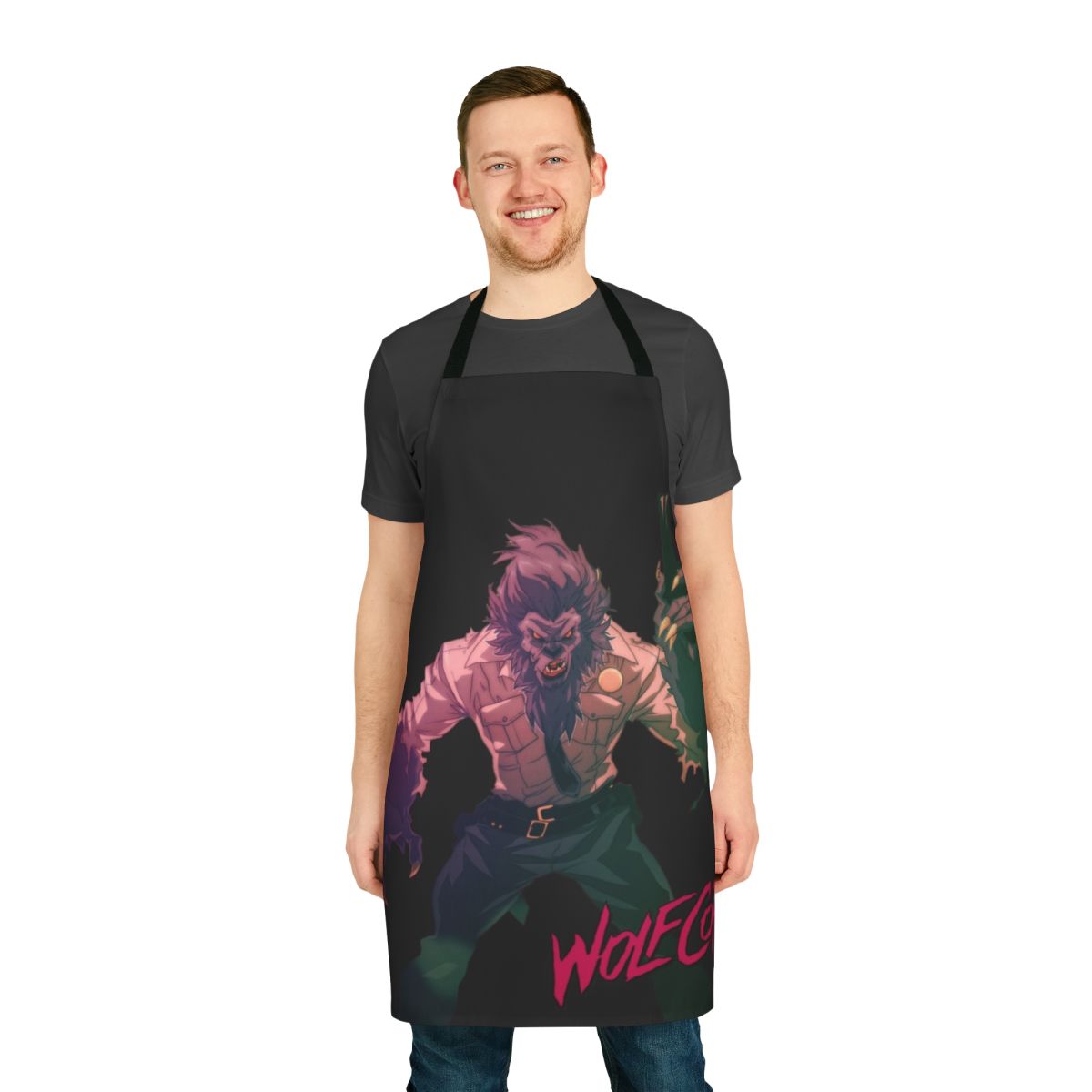 Werewolf-themed apron inspired by cult classic movies